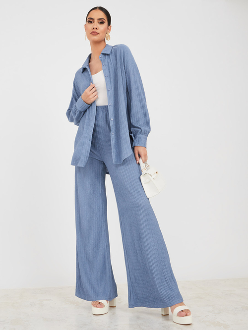 Wide leg trouser set discount