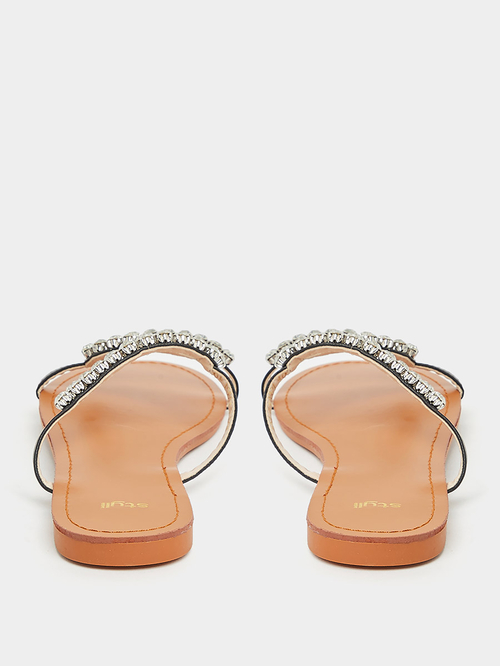 Flat rhinestone embellished sandals online