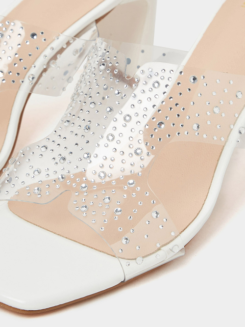 Clear strap studded heels online