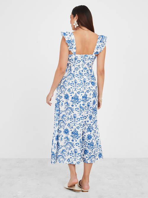 Strappy floral midi dress top