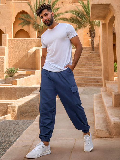 Oversized blue joggers deals
