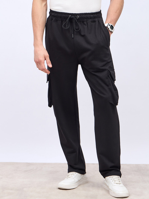 Mens black straight leg joggers online
