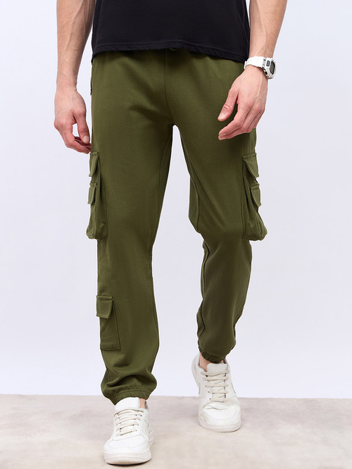Men's cargo sweatpants with zipper top