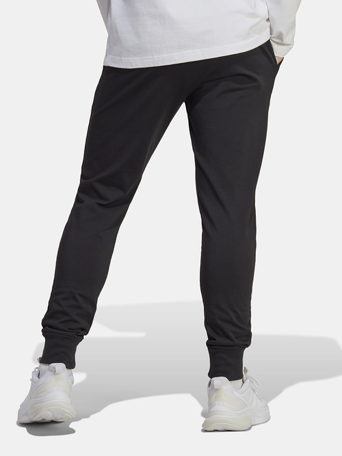 Buy Essentials Single Jersey Tapered Cuff Joggers Black For Men Styli UAE