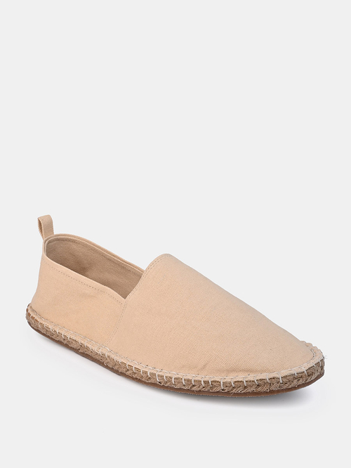 Buy Canvas Espadrille with Contrast Jute Sole Beige For Men