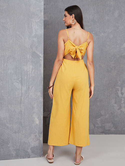 Yellow culotte jumpsuit top
