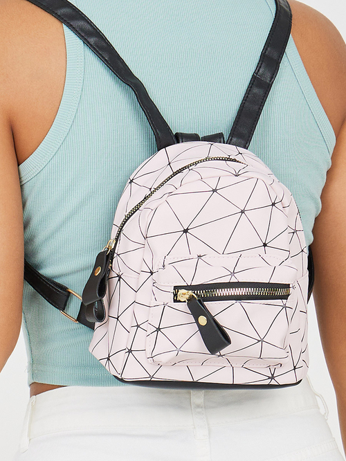 Pocket front geometric backpack shop