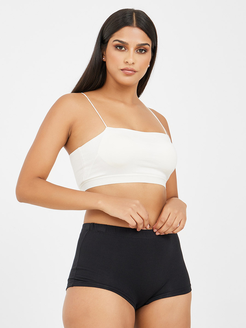 Buy Pack of 4 - Solid Cotton Elasticated Waistband Boyshorts Multi