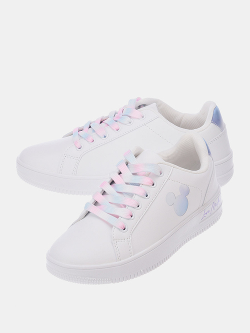 Buy Disney Mickey Mouse Logo Print Sneakers White For Women Styli Saudi