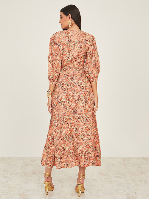 Paisley online wrap dress