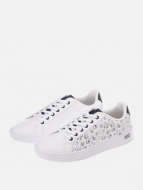 Buy Disney Mickey Mouse Print Sneakers White For Men Styli UAE