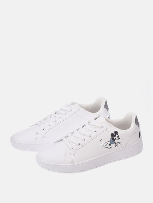 Buy Disney Mickey Mouse Print Sneakers White For Men Styli UAE