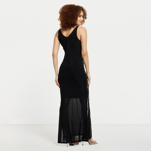 Embellished bodycon maxi dress deals