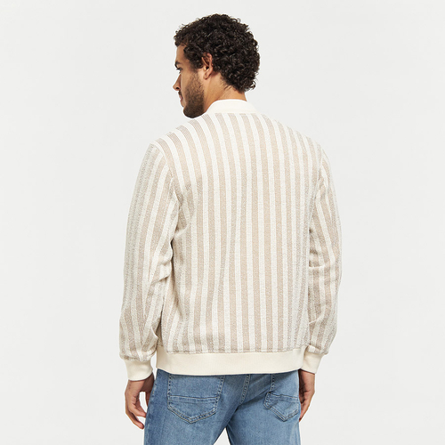 Striped bomber jacket mens outlet