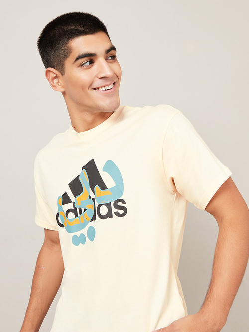 Buy Dubai Arabic Graphic Regular Fit T Shirt Beige For Men Styli UAE