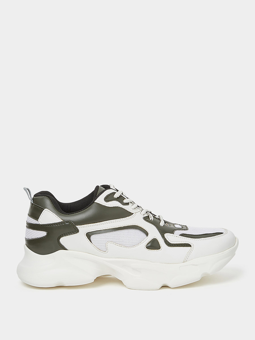 Buy Contrast Panel Chunky DAD Sneakers Grey For Men Styli UAE