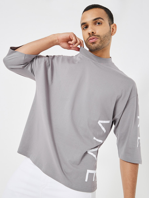 3 4 Sleeve Printed Boxy T Shirt