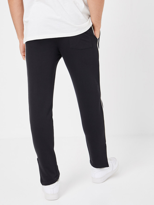 Buy Slim Fit Pintuck Open Hem Side Slit Jogger Black For Men Styli Saudi