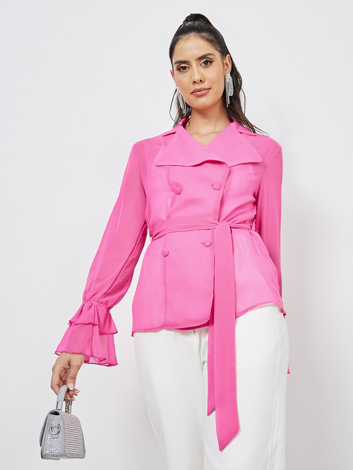 Blazer style blouse top
