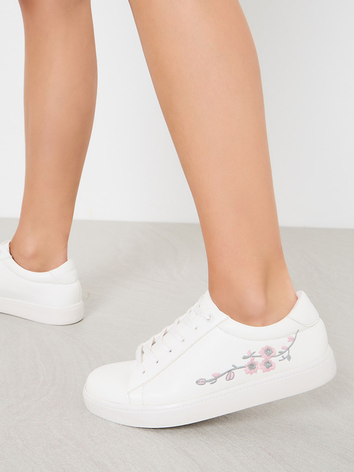 Rose embroidered sneakers shop