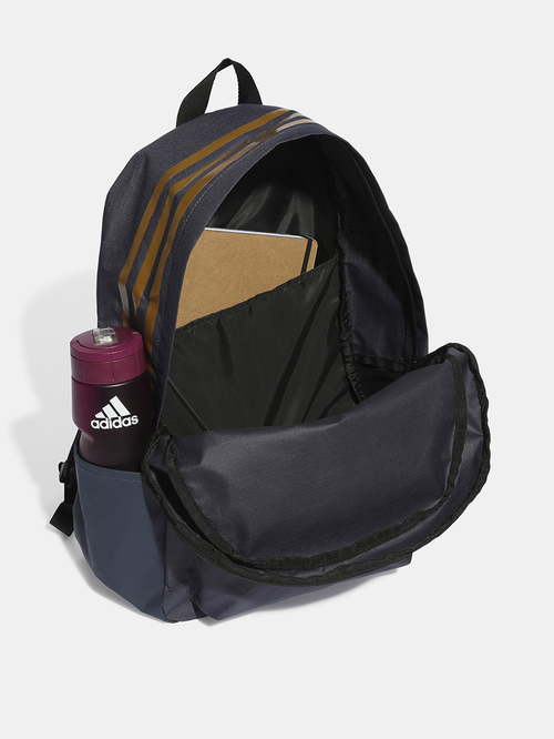 Buy Classic 3 Stripes with Patch Detail Backpack Navy Blue For Men Styli Saudi