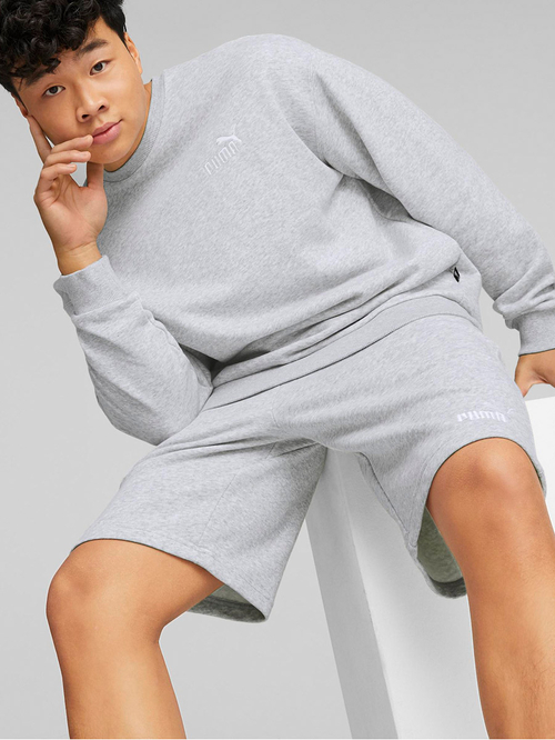 Buy Relaxed Fit Logo Detail Sweatshirt Shorts Set Grey For Men Styli Saudi