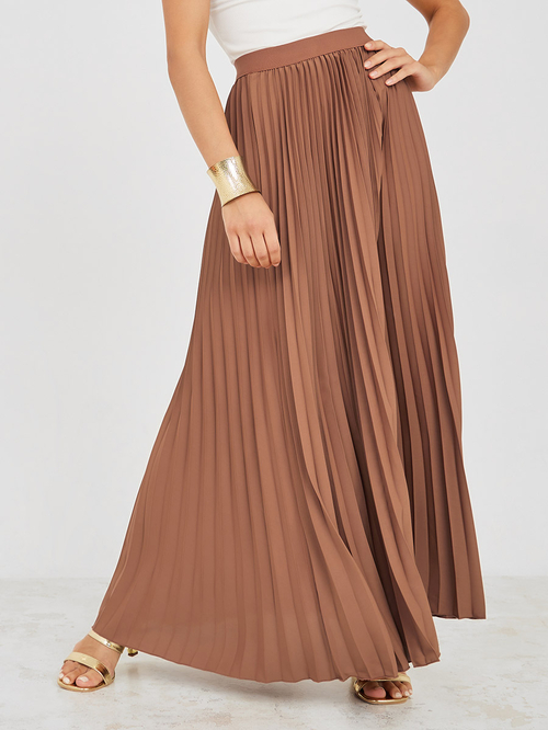 Pleated a line maxi sales skirt