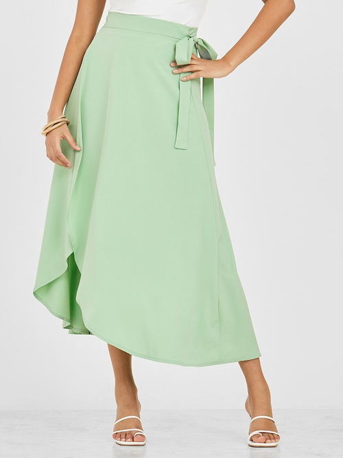 Long wrap tie skirt hot sale