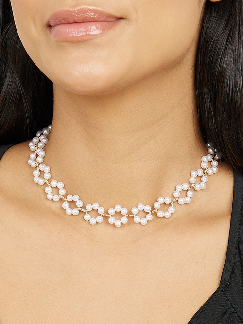 Faux pearl necklace hot sale