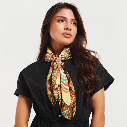 Buy All Over Print Satin Neck Scarf Multi For Women Styli Kuwait