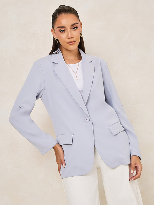 Rolled up blazer top