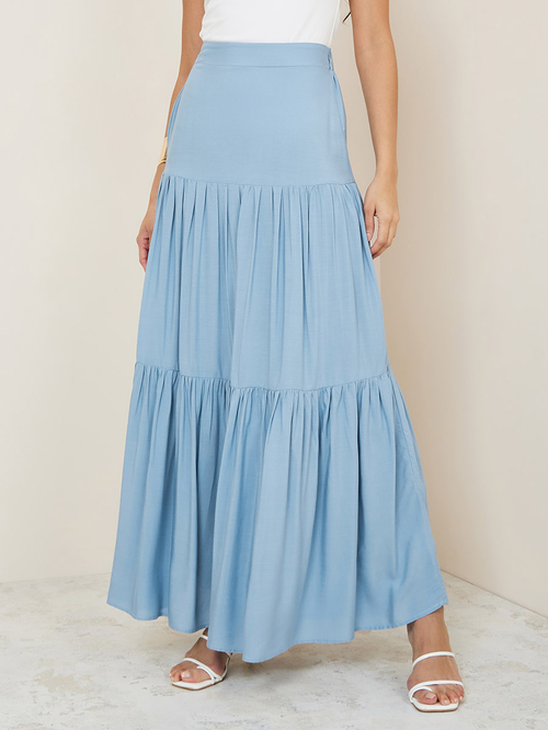 Half elastic shop waist skirt