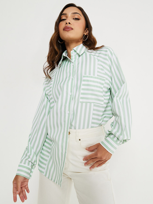 Striped longline sales shirt