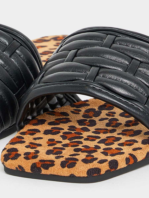 Leopard print footbed sandals hotsell