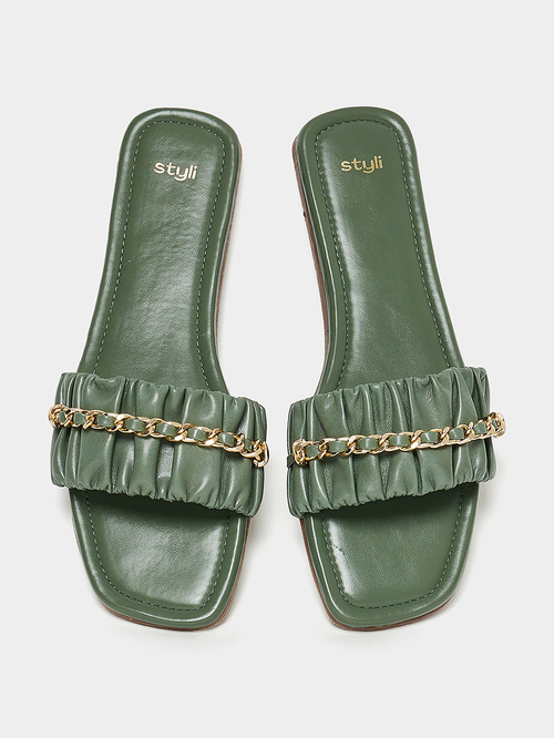 Frill flat sandals hotsell