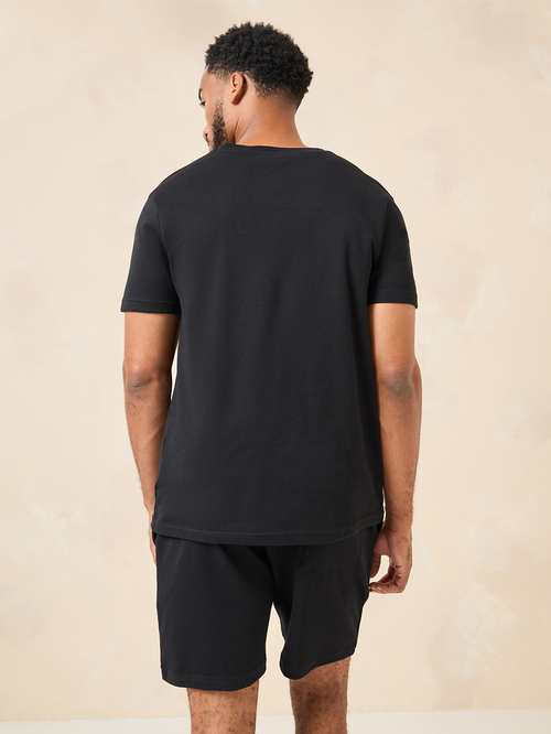 Buy Interlock Regular T Shirt Pintuck Shorts Co Ord Set Black For Men Styli Saudi