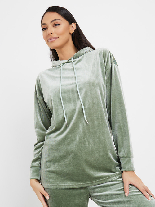 Oversized shop velour hoodie