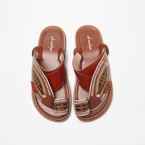 Embroidered slip on on sale sandals