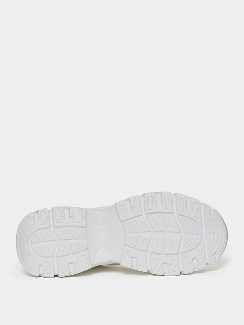 Buy Lace Up Chunky Sole Sneakers White For Women Styli UAE