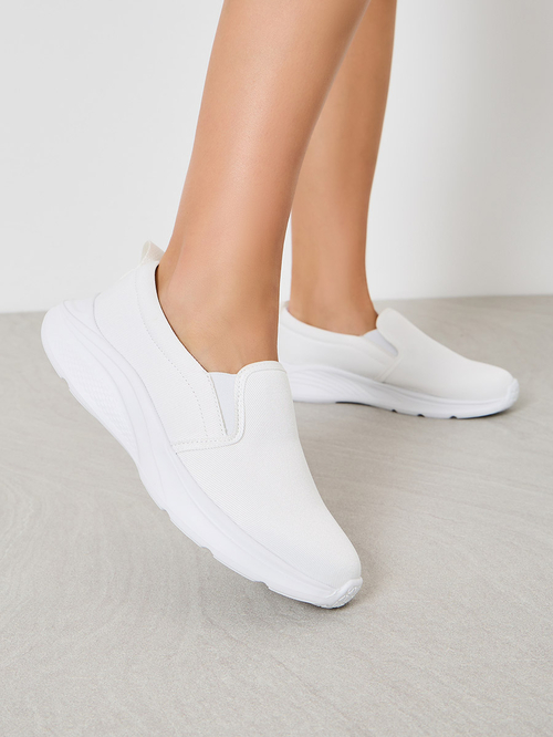 Buy Cushion Sole Slip On Sneakers White For Women Styli Saudi