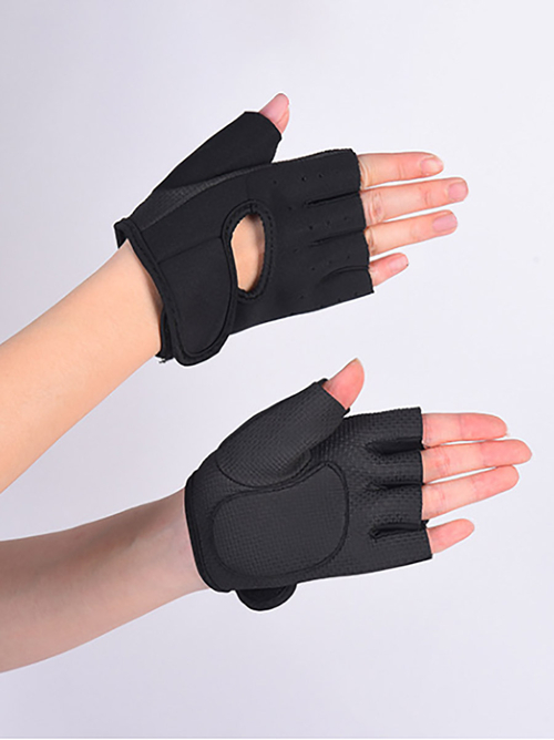 Buy Contrast Trim Peep Arm Back Weight Lifting Gloves Black For Women Styli Saudi