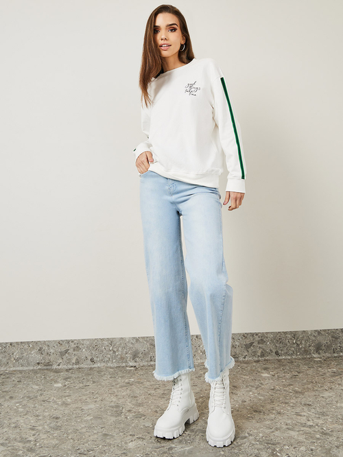 White slogan sweatshirt on sale