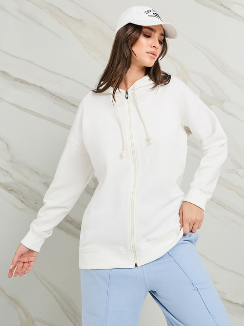 Longline zipper hoodie outlet