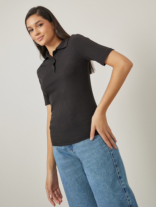 Fitted black polo sale