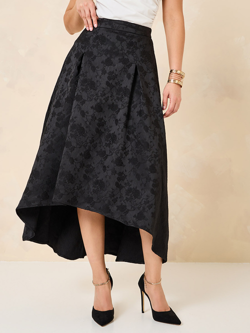 High low deals jacquard skirt