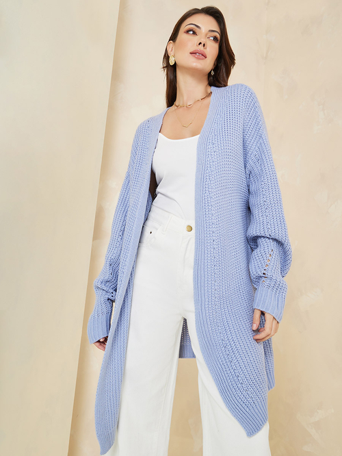 Chunky blue cardigan outlet