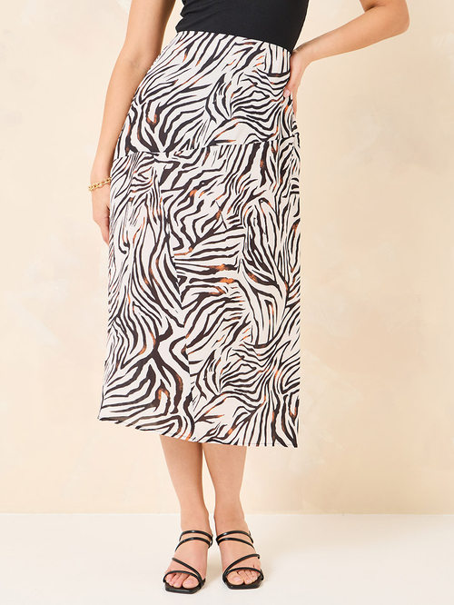 Midi skirt zebra print sales