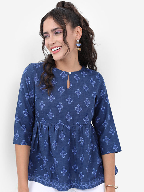 Navy blue peplum top shop