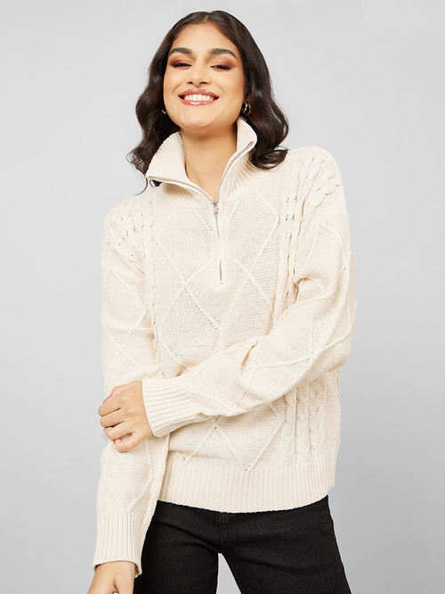 Half top knit sweater