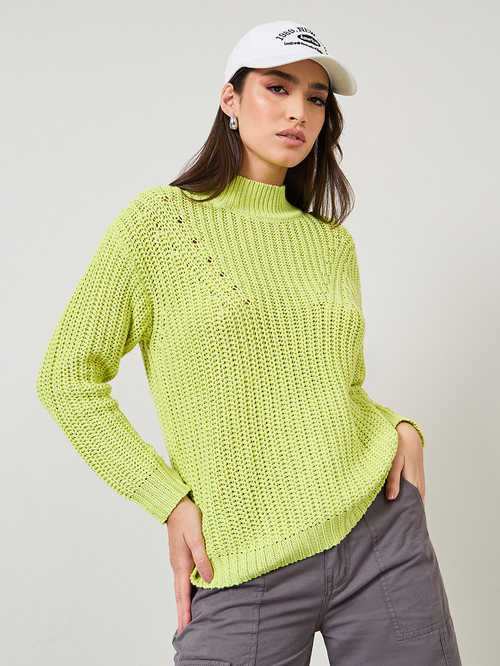 Chunky knit high neck jumper cheap